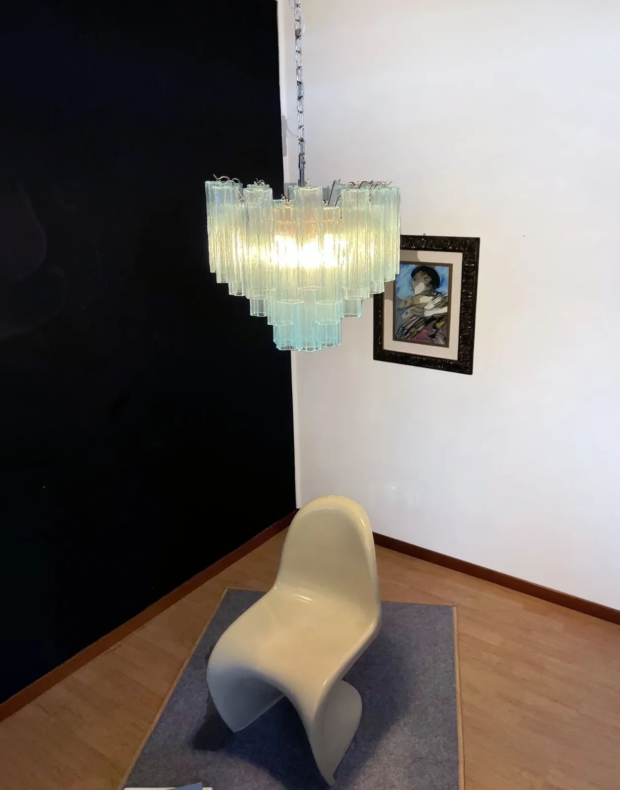 Fantastic Murano Blue Glass Tube Chandelier - Nuvé