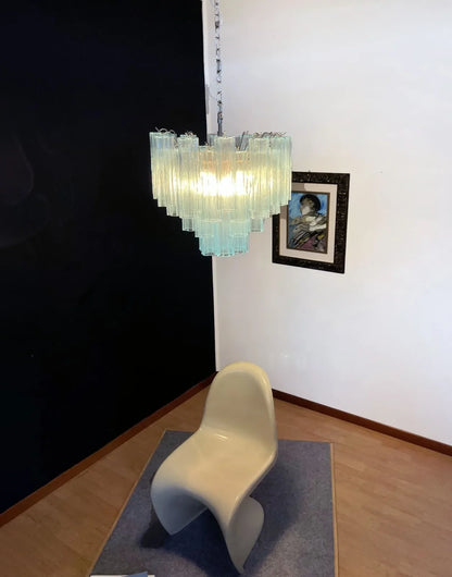 Fantastic Murano Blue Glass Tube Chandelier - Nuvé
