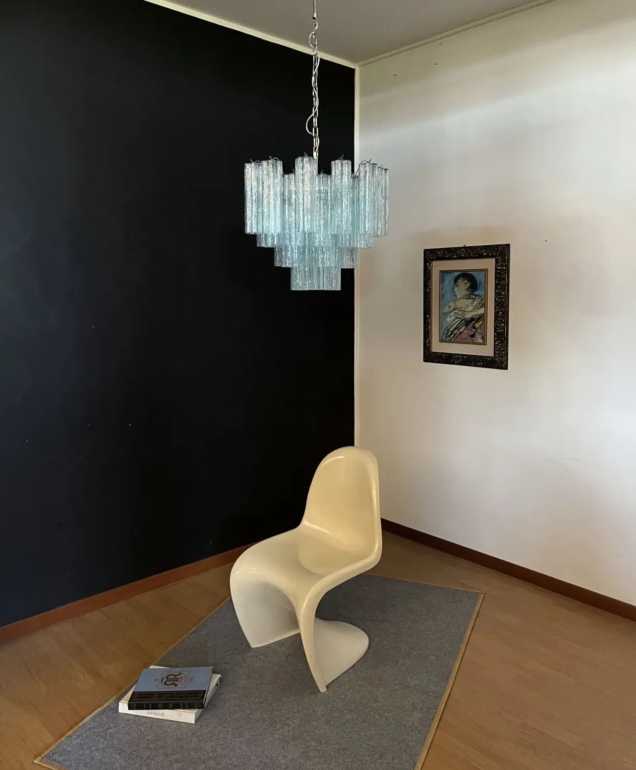 Fantastic Murano Blue Glass Tube Chandelier - Nuvé