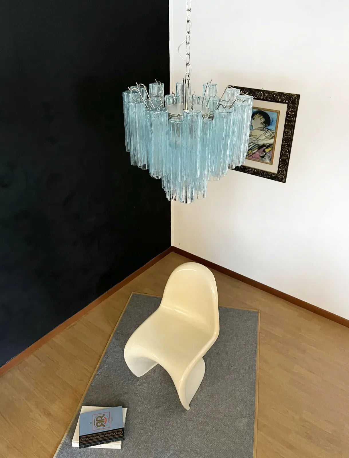 Fantastic Murano Blue Glass Tube Chandelier - Nuvé