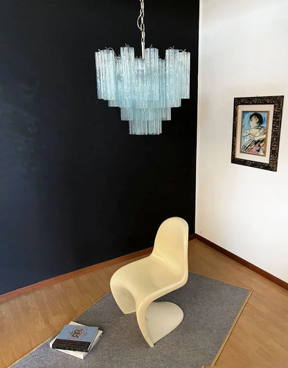 Fantastic Murano Blue Glass Tube Chandelier - Nuvé