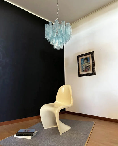 Fantastic Murano Blue Glass Tube Chandelier - Nuvé