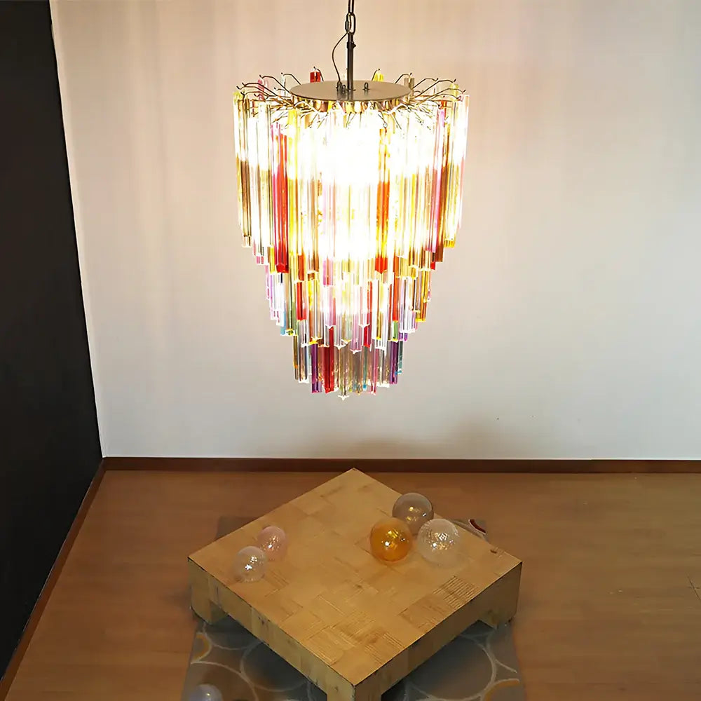 Fantastic Murano Prisms Multicolor Chandelier - Nuvé