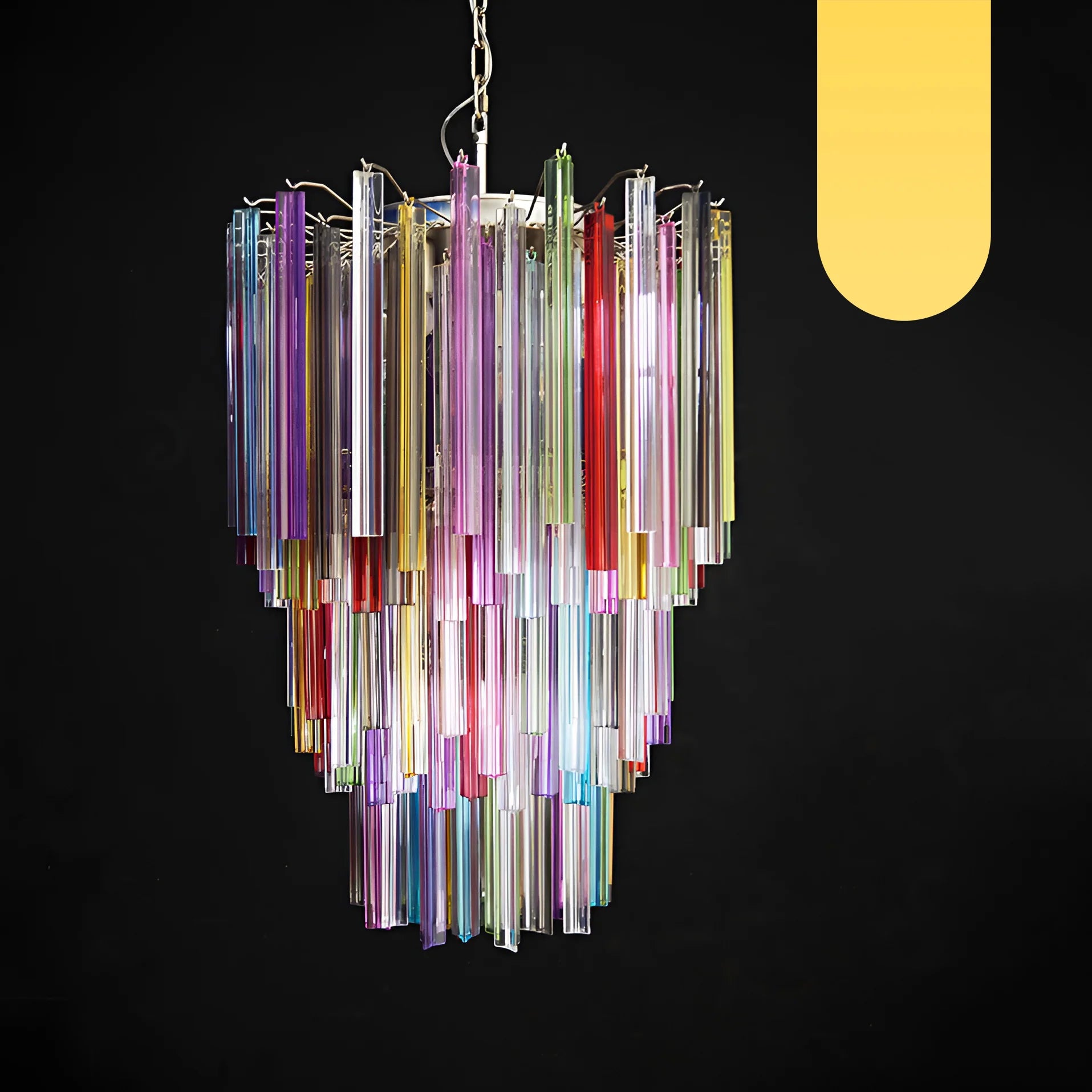 Fantastic Murano Prisms Multicolor Chandelier - Nuvé