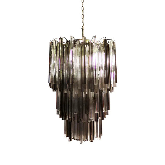 Fantastic Murano Prisms Smoked Transparent Chandelier - Nuvé