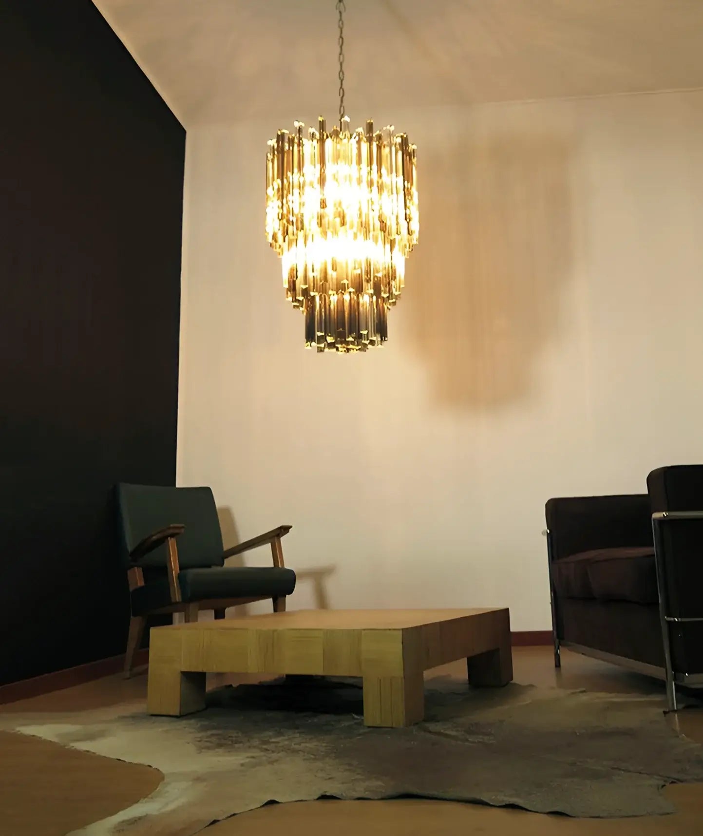 Fantastic Murano Prisms Smoked Transparent Chandelier - Nuvé