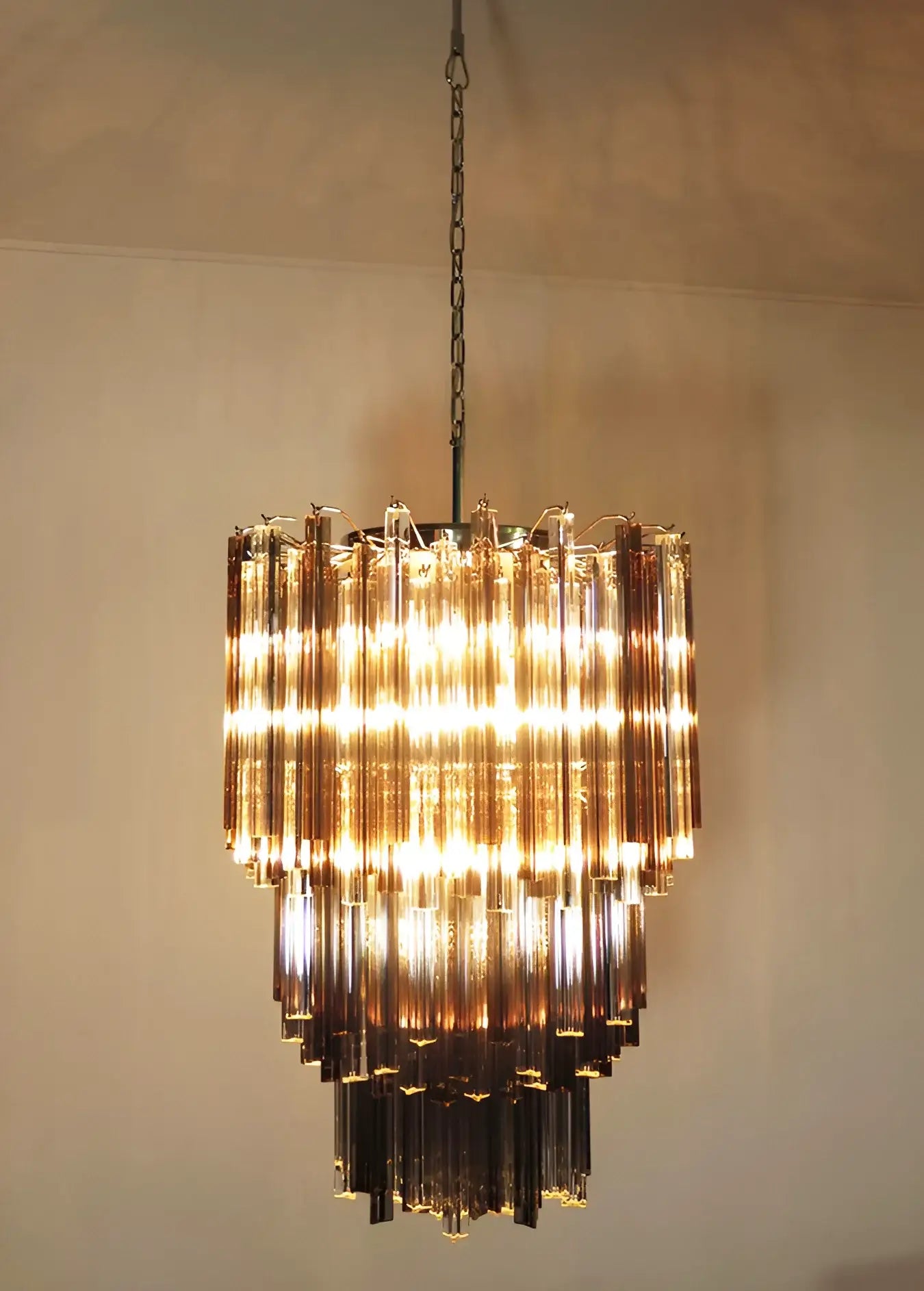 Fantastic Murano Prisms Smoked Transparent Chandelier - Nuvé