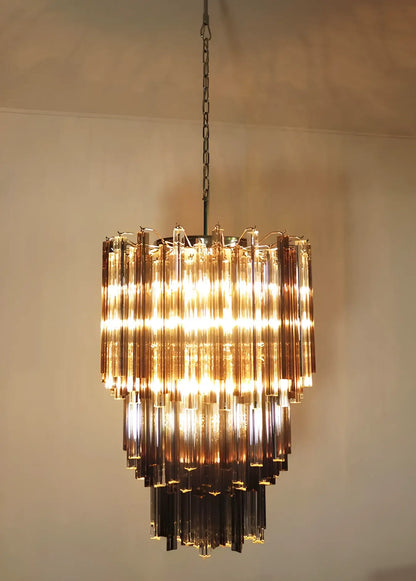 Fantastic Murano Prisms Smoked Transparent Chandelier - Nuvé
