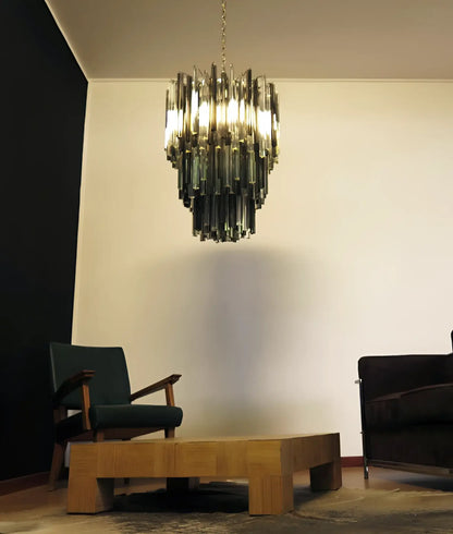 Fantastic Murano Prisms Smoked Transparent Chandelier - Nuvé