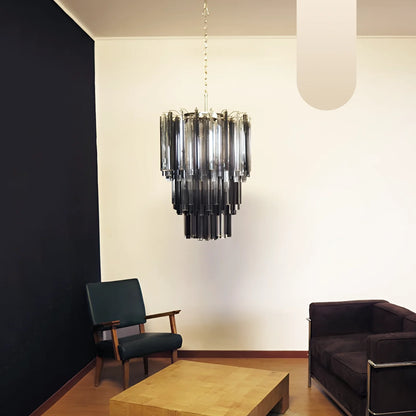 Fantastic Murano Prisms Smoked Transparent Chandelier - Nuvé