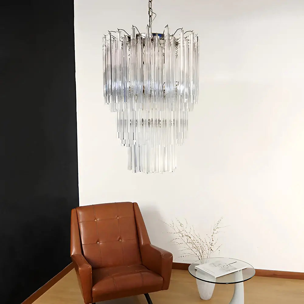 Fantastic Murano Prisms Transparent Chandelier