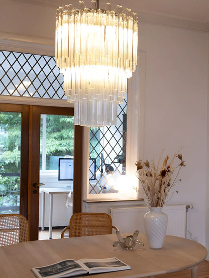 Fantastic Murano Prisms Transparent Chandelier