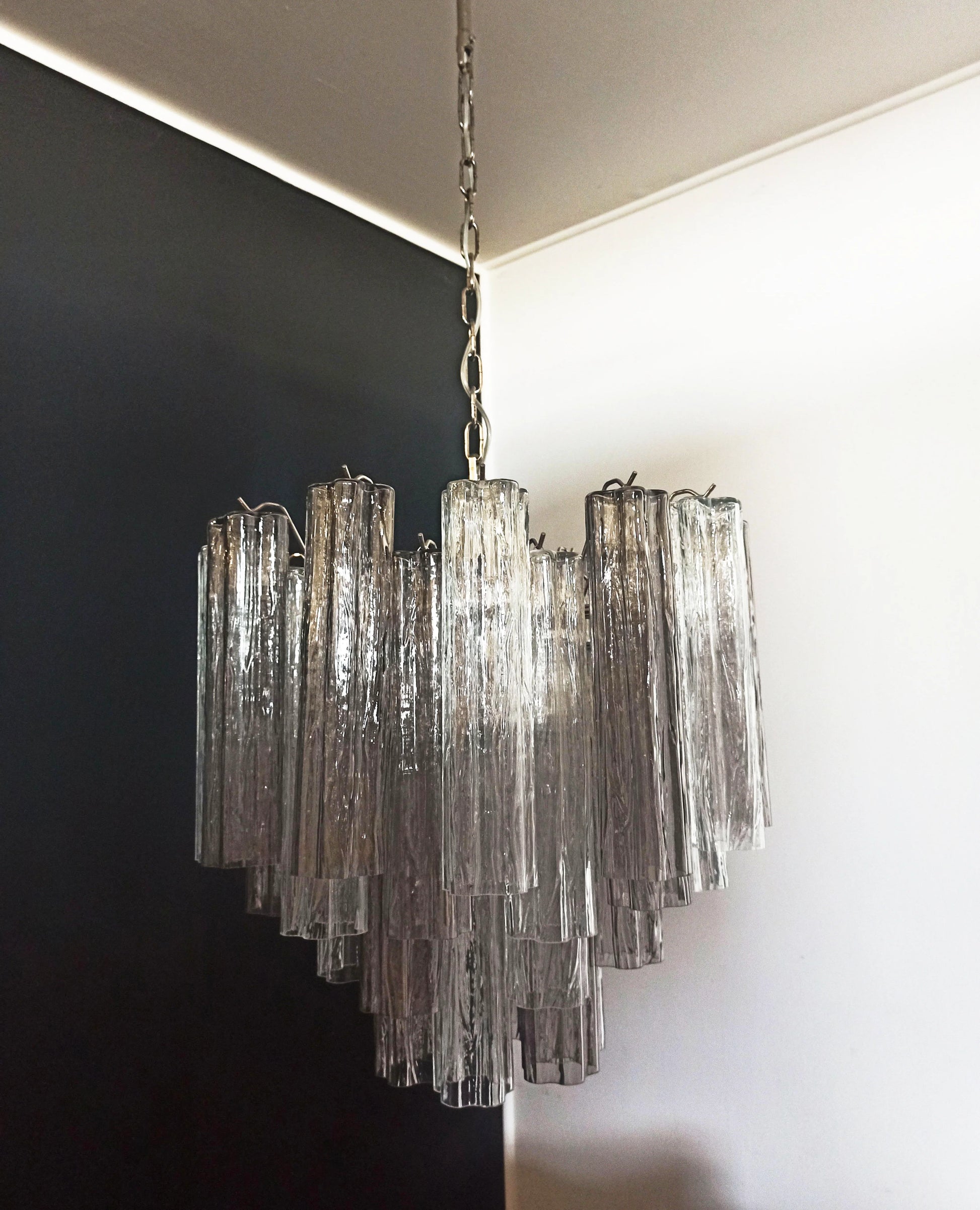 Fantastic Murano Smoked Glass Tube Chandelier - Nuvé