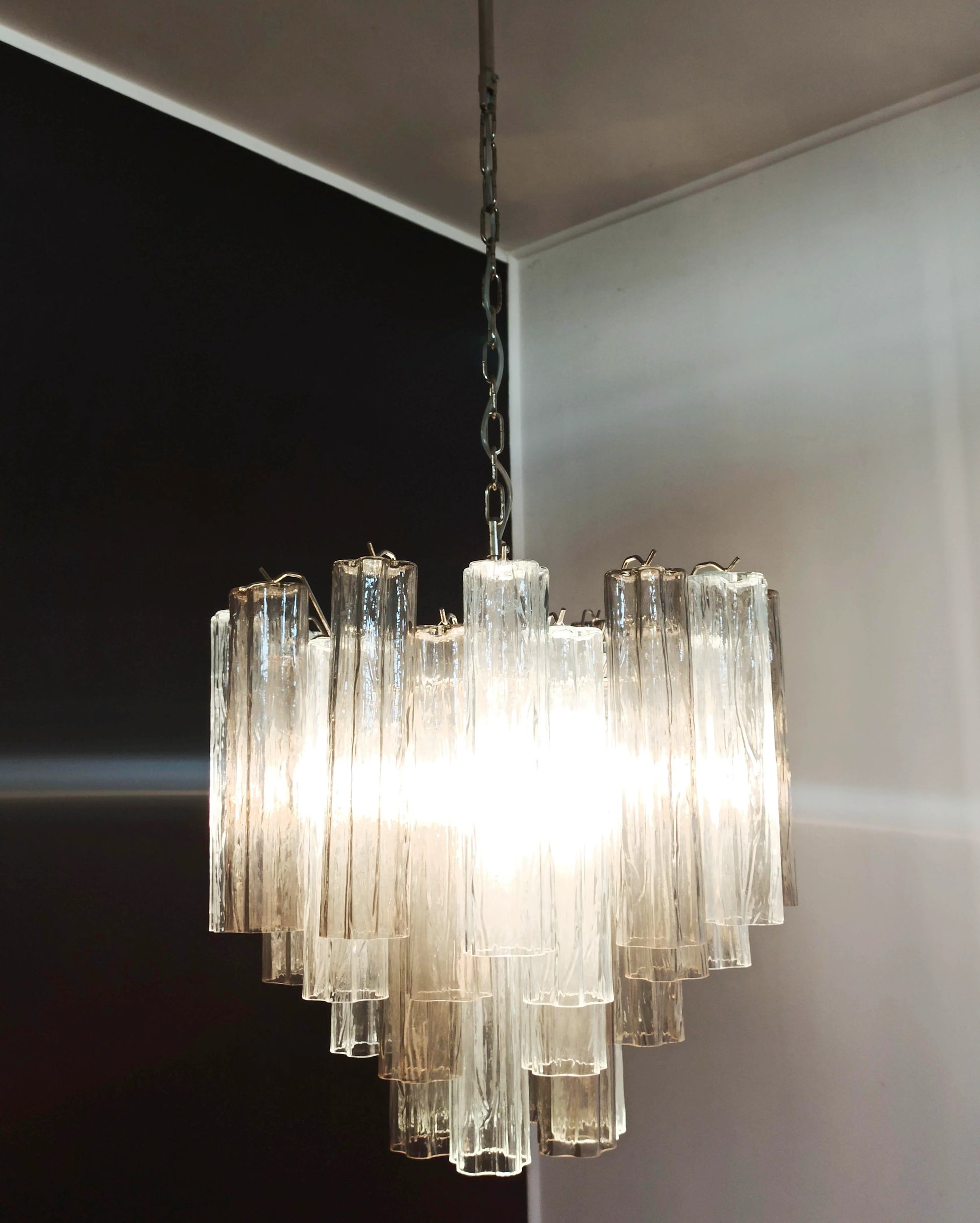 Fantastic Murano Smoked Glass Tube Chandelier - Nuvé