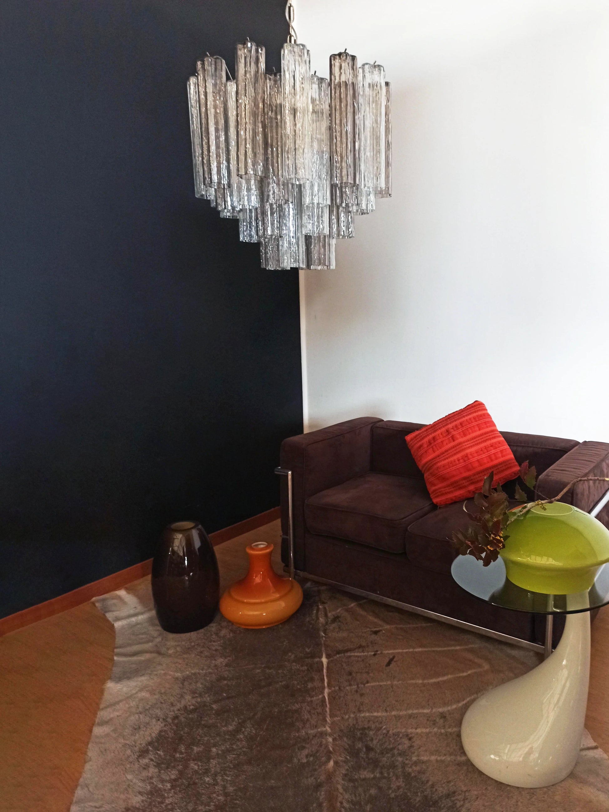Fantastic Murano Smoked Glass Tube Chandelier - Nuvé