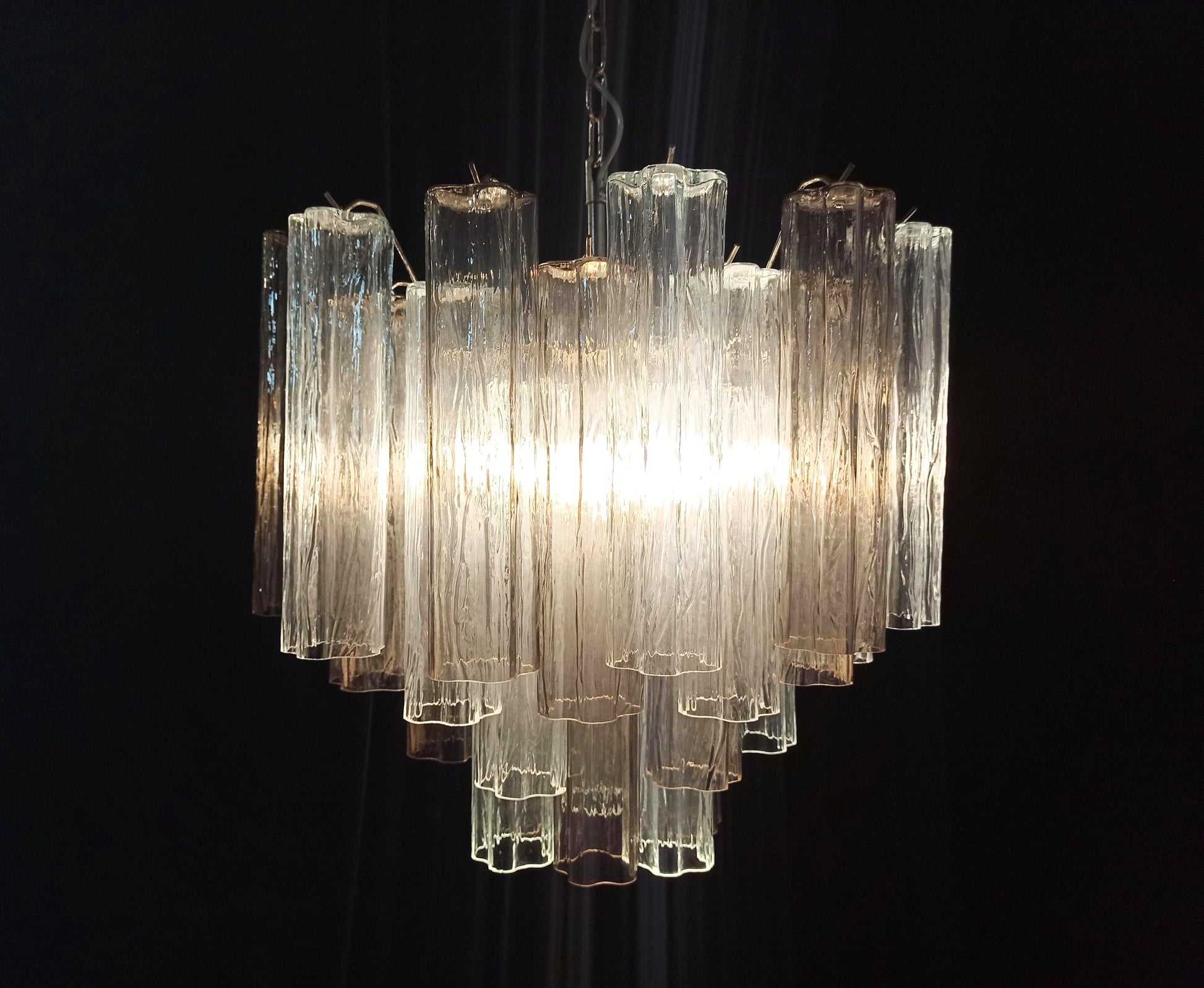 Fantastic Murano Smoked Glass Tube Chandelier - Nuvé