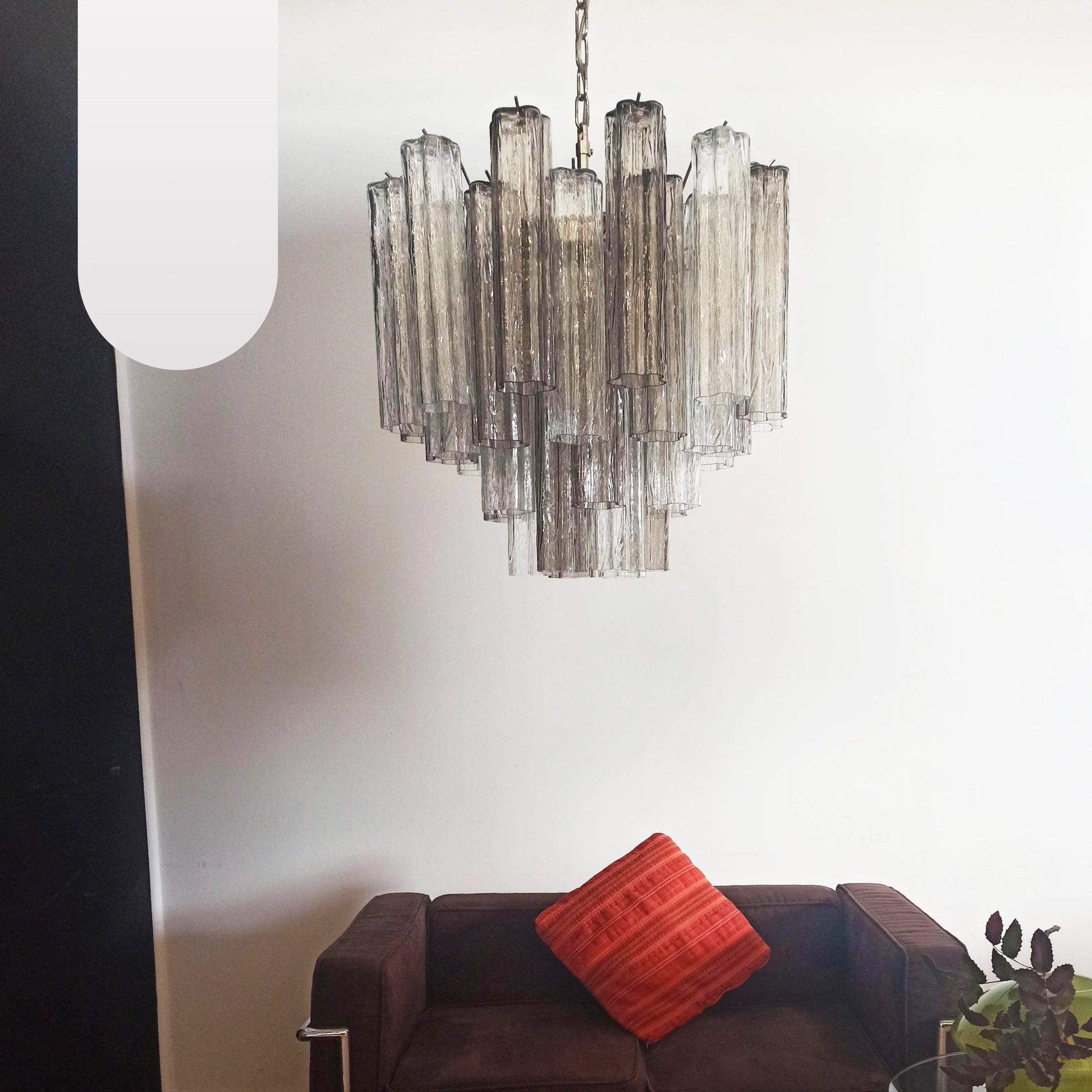 Fantastic Murano Smoked Glass Tube Chandelier - Nuvé