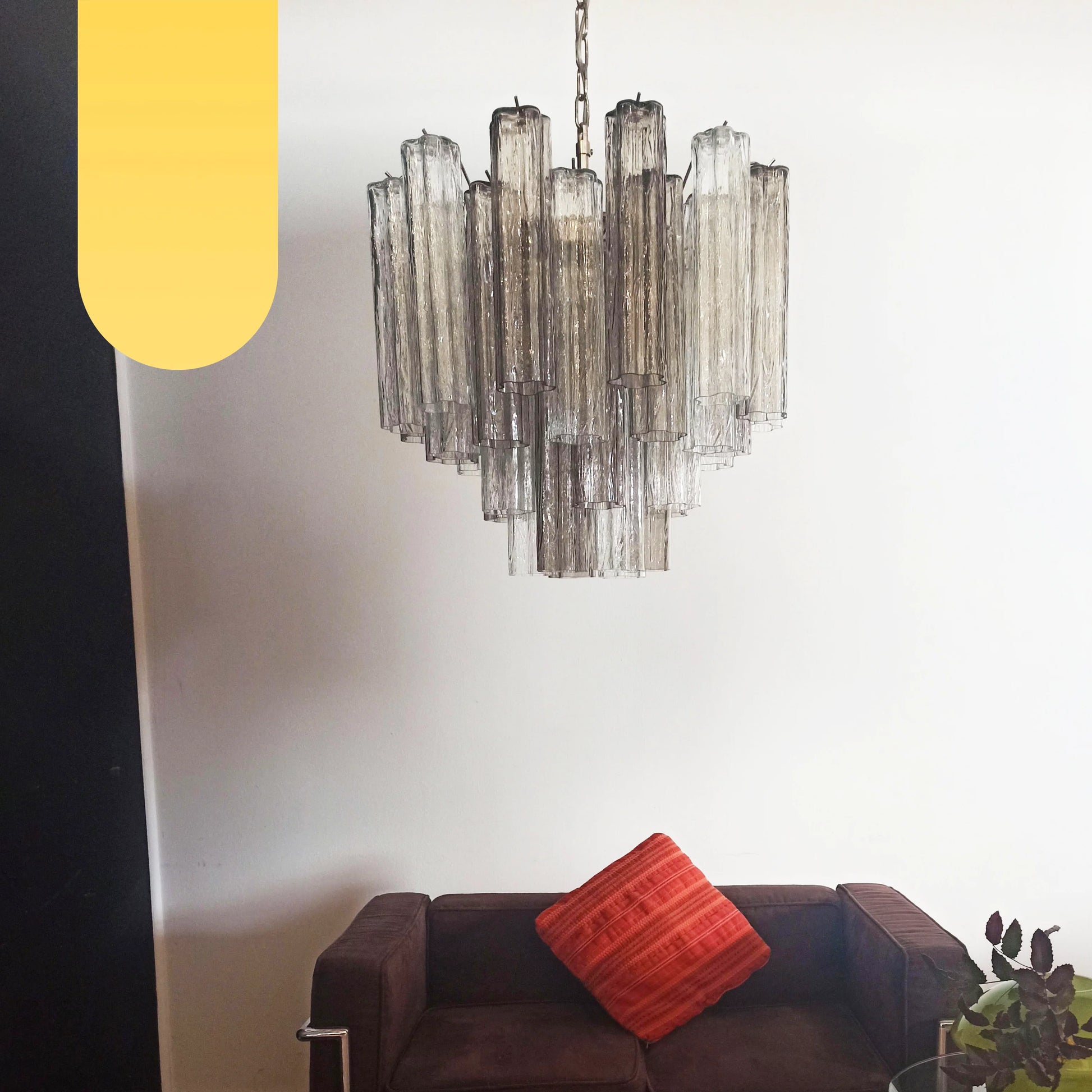 Fantastic Murano Smoked Glass Tube Chandelier - Nuvé