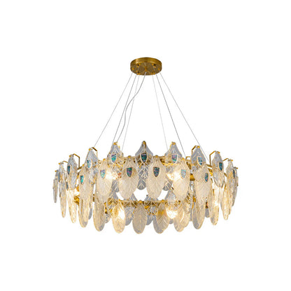 Feather Crystal Abalone Chandelier - Nuvé