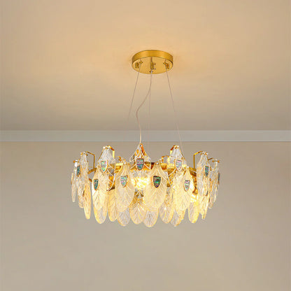 Feather Crystal Abalone Chandelier - Nuvé
