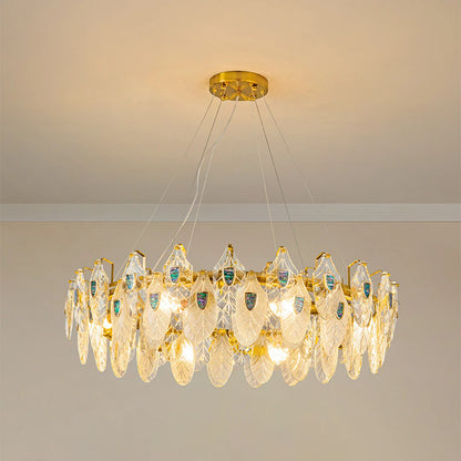 Feather Crystal Abalone Chandelier - Nuvé
