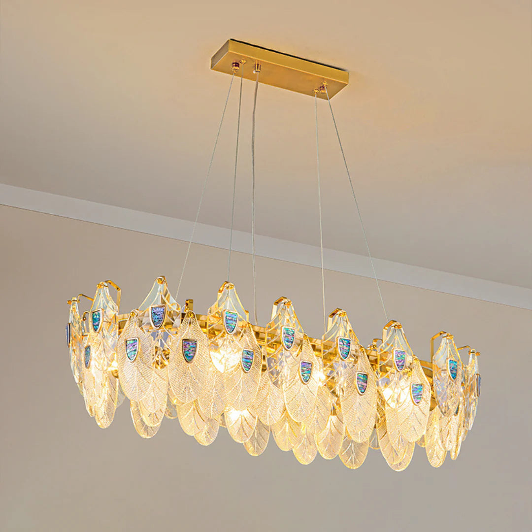Feather Crystal Abalone Chandelier - Nuvé