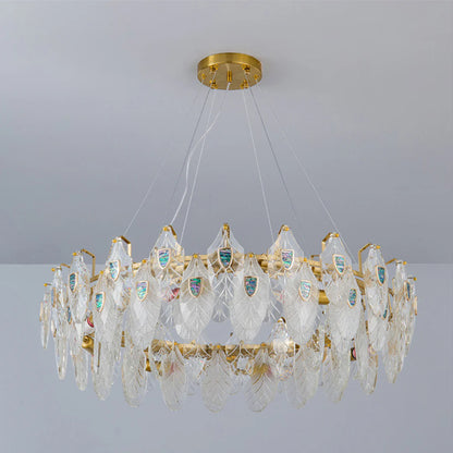 Feather Crystal Abalone Chandelier - Nuvé