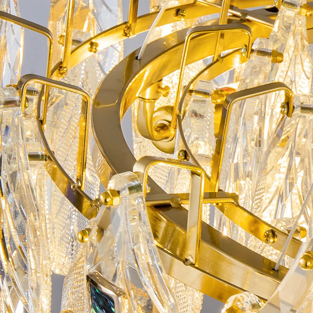 Feather Crystal Abalone Chandelier - Nuvé