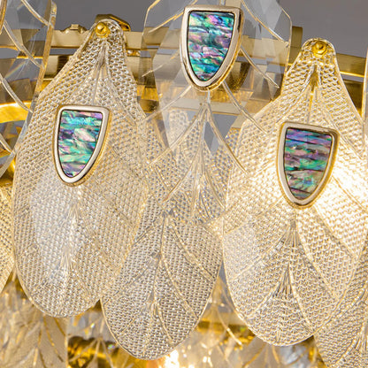 Feather Crystal Abalone Chandelier - Nuvé