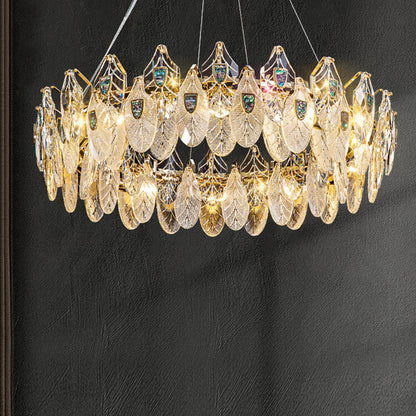 Feather Crystal Abalone Chandelier - Nuvé