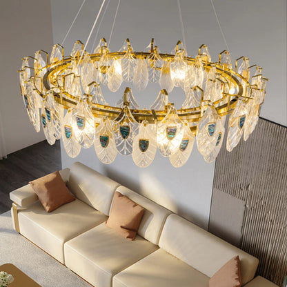 Feather Crystal Abalone Chandelier - Nuvé