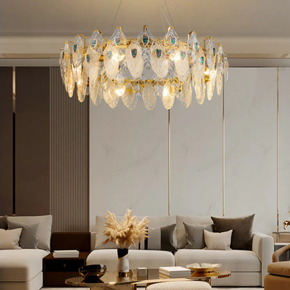 Feather Crystal Abalone Chandelier - Nuvé