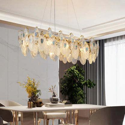 Feather Crystal Abalone Chandelier - Nuvé