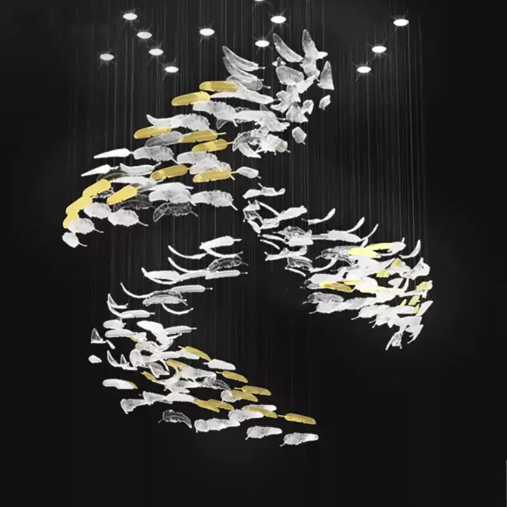 Feather Handblown Glass Chandelier - Nuvé