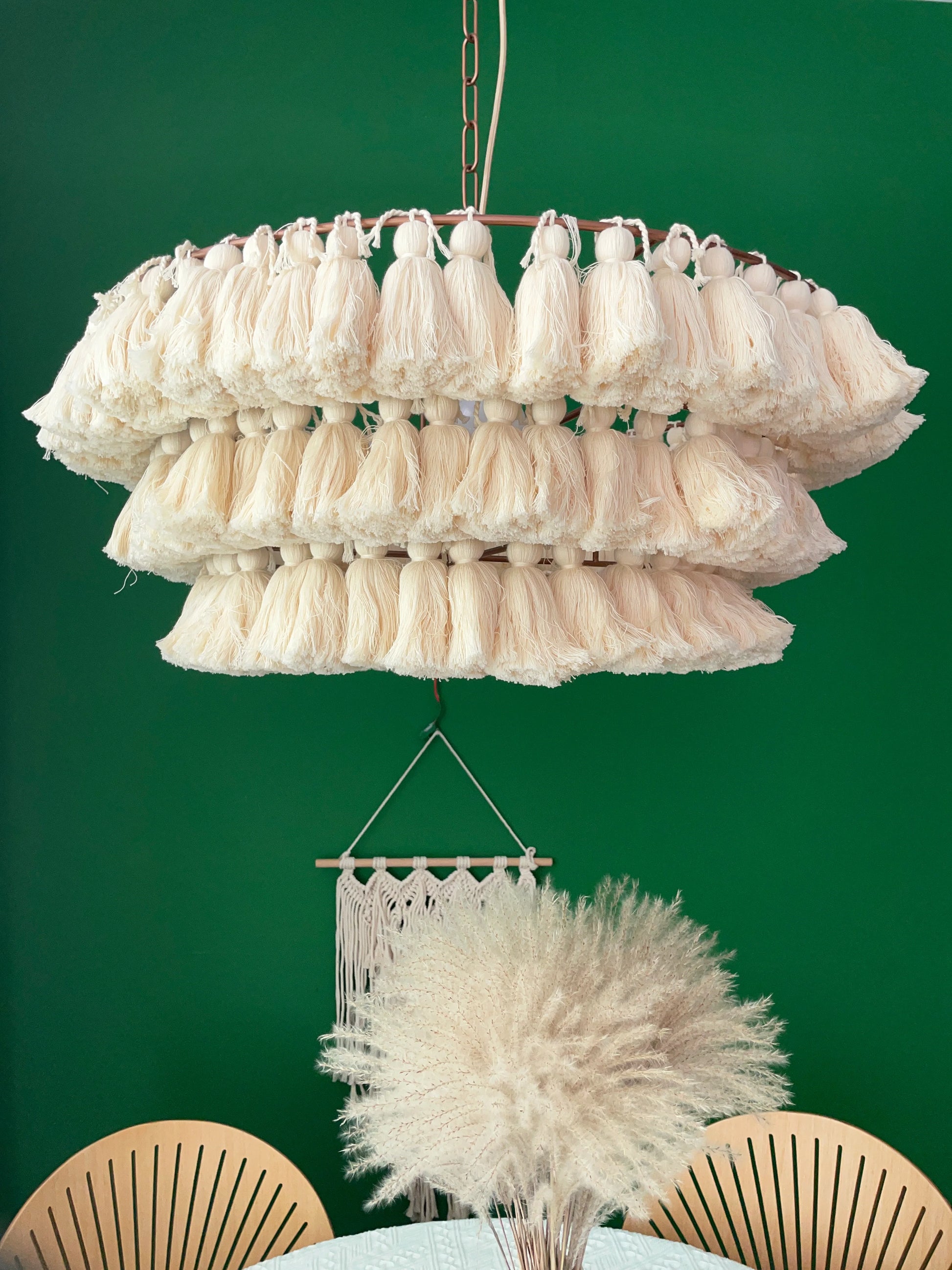 Fela Fabric Tassel Chandelier - Nuvé