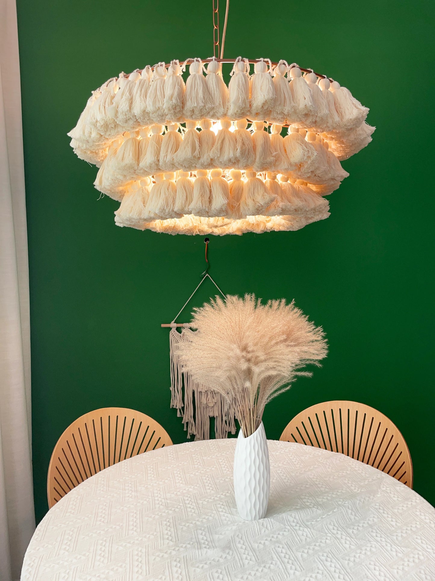 Fela Fabric Tassel Chandelier - Nuvé