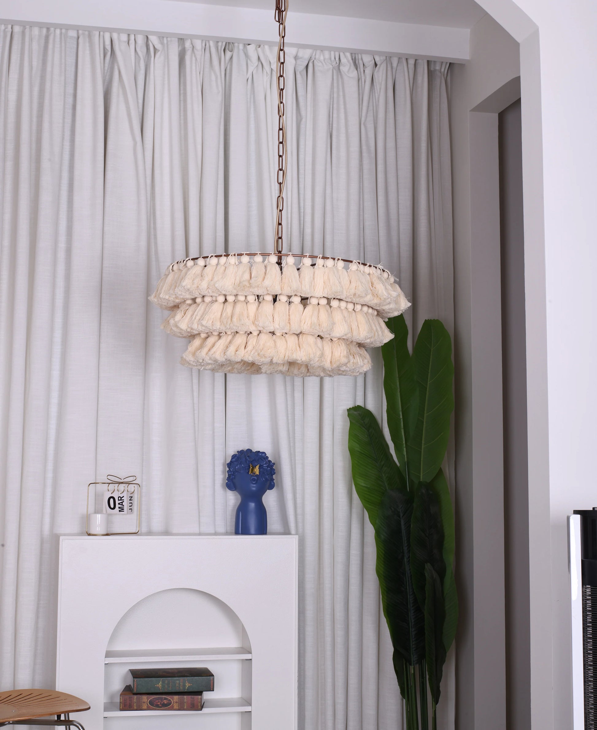 Fela Fabric Tassel Chandelier - Nuvé