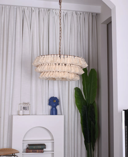 Fela Fabric Tassel Chandelier - Nuvé