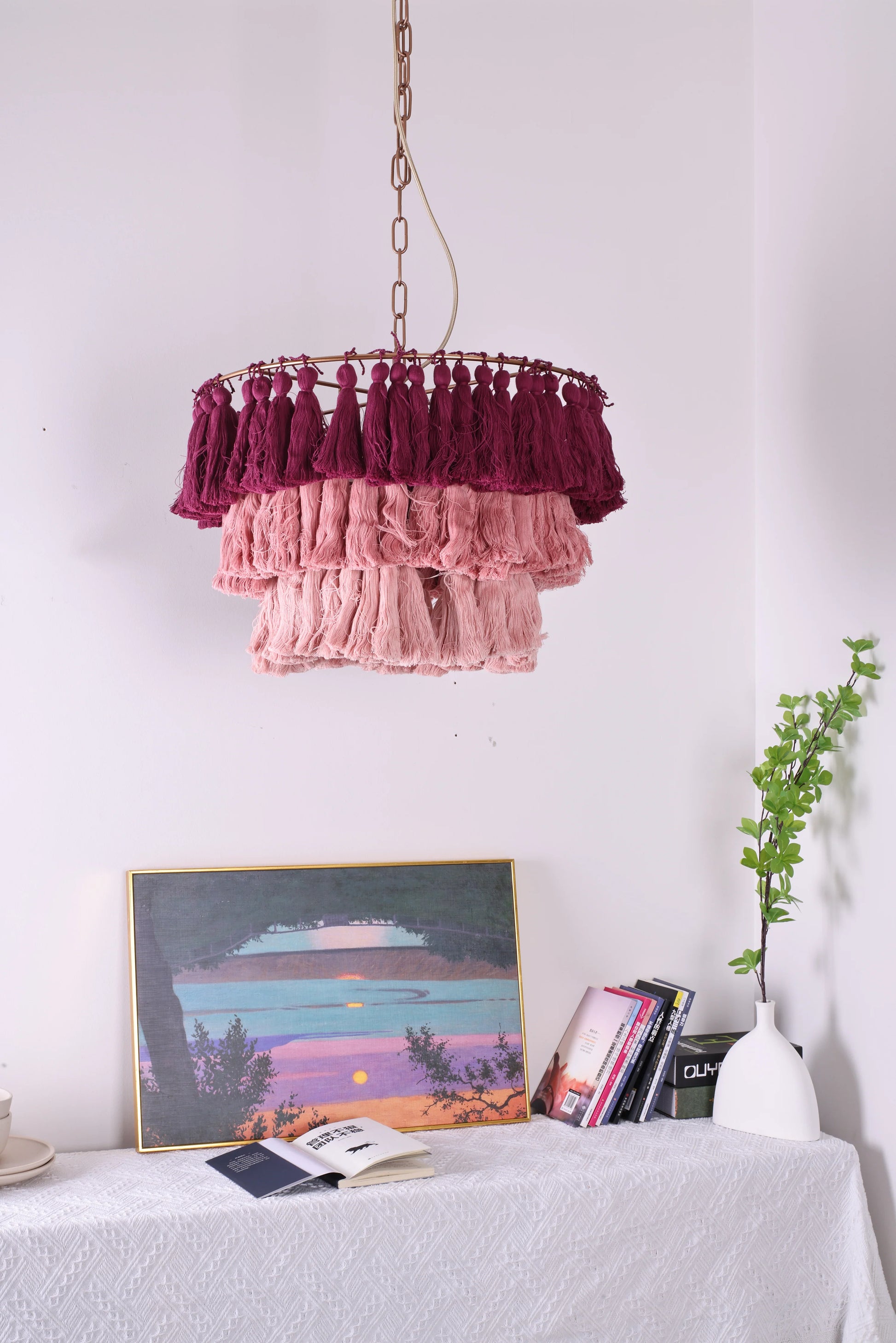 Fela Fabric Tassel Chandelier - Nuvé