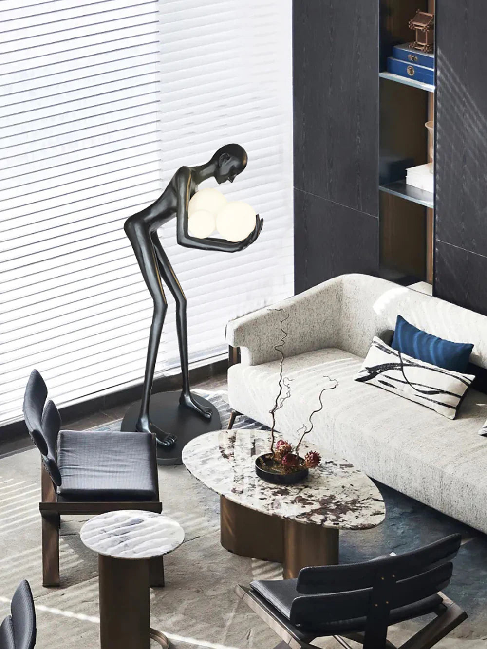Figure Holding Ball Sculpture Floor Lamp - Nuvé