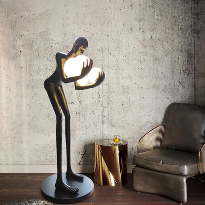 Figure Holding Ball Sculpture Floor Lamp - Nuvé
