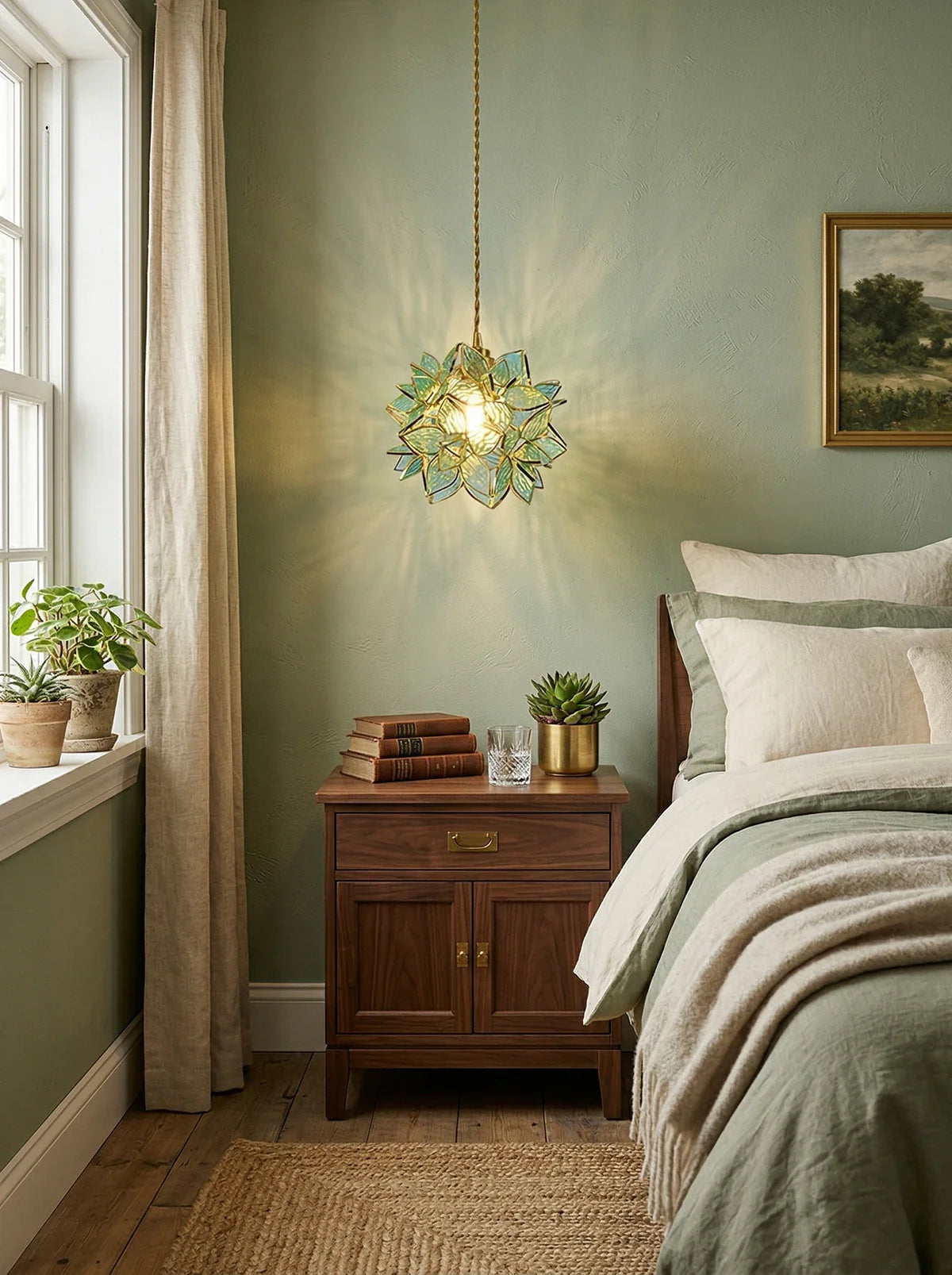 Floral Glass Pendant Lamp