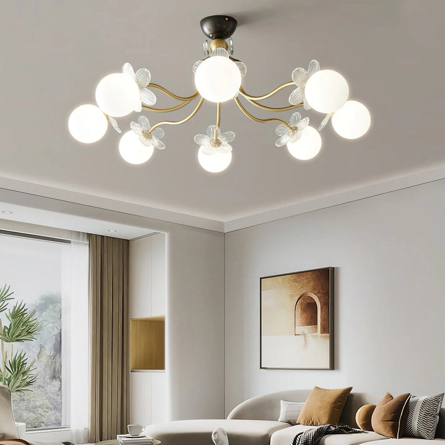 Floral Petal Globe Chandelier - Nuvé
