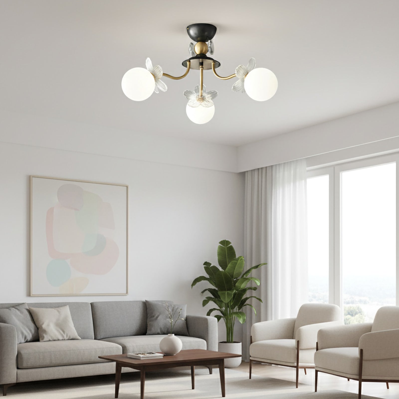 Floral Petal Globe Chandelier - Nuvé