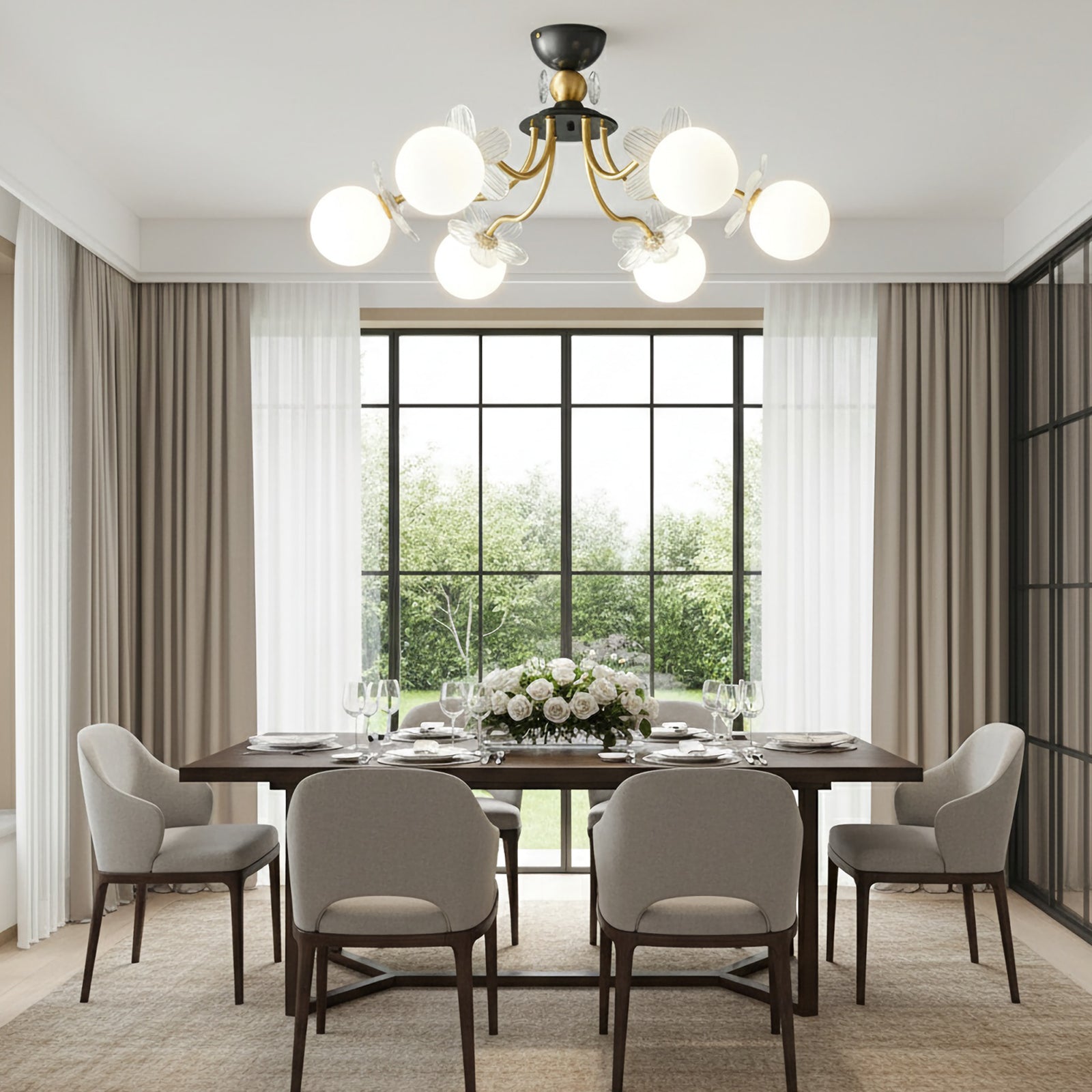 Floral Petal Globe Chandelier - Nuvé