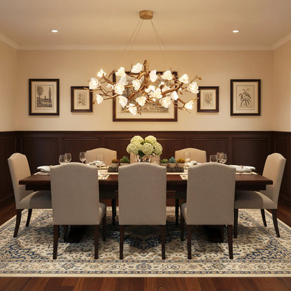 Flower Bloom Branch Brass Chandelier