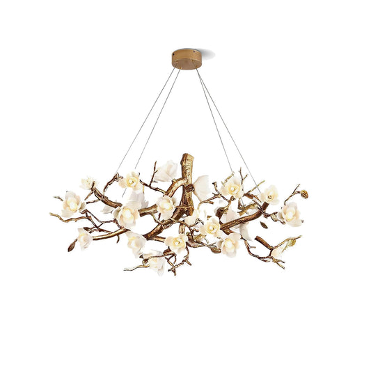 Flower Bloom Branch Brass Chandelier - Nuvé