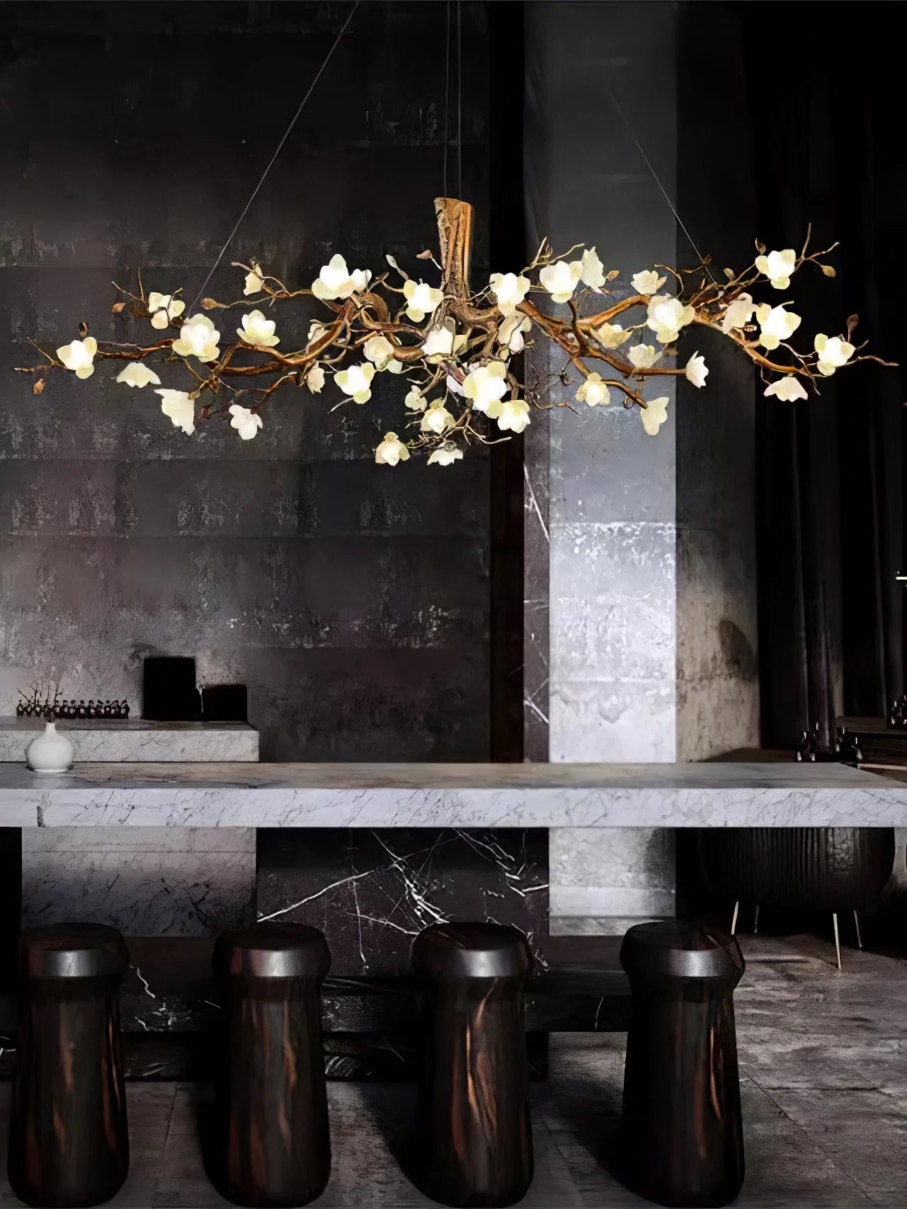 Flower Bloom Branch Brass Chandelier - Nuvé