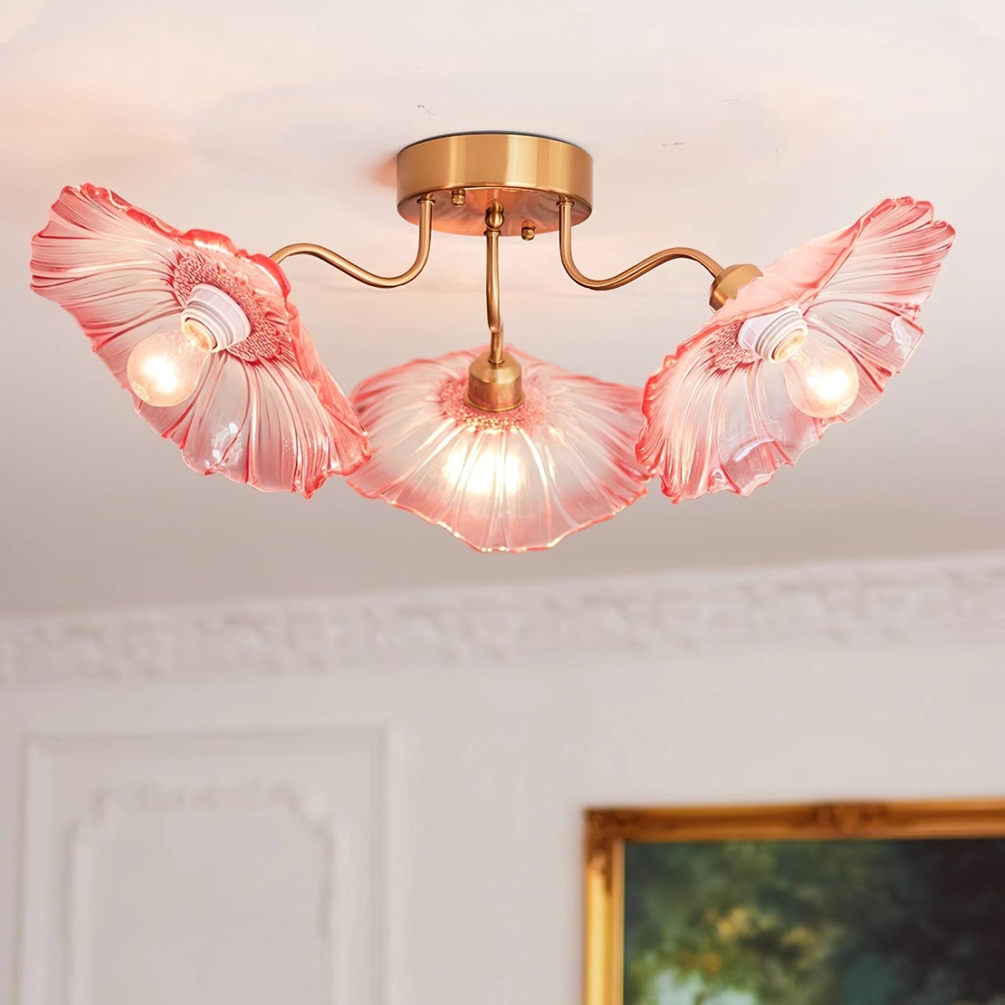 Lotus Leaf Glass Ceiling Lamp - Nuvé