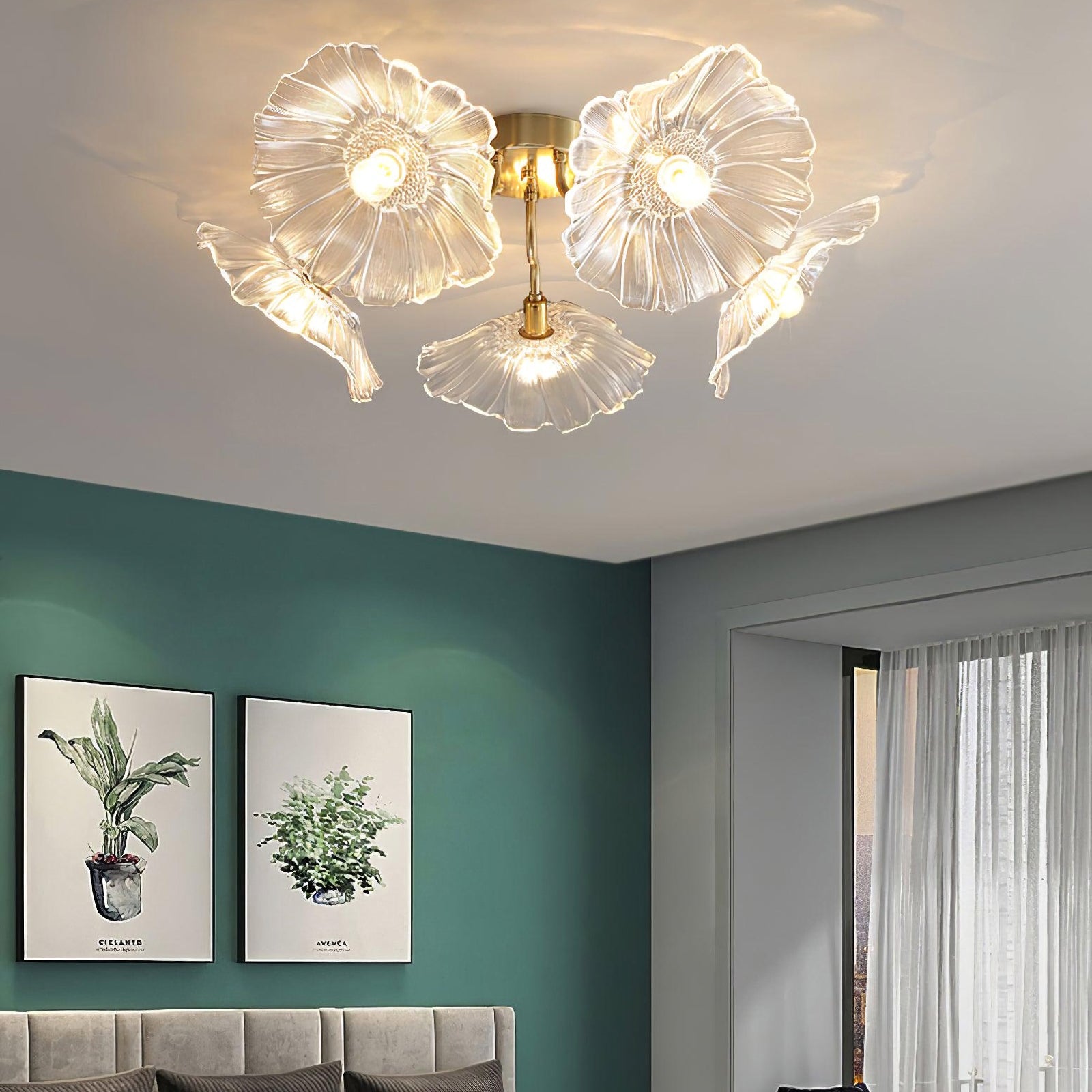 Lotus Leaf Glass Ceiling Lamp - Nuvé